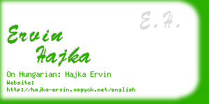 ervin hajka business card